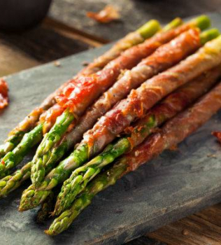 Dinner Tonight: Grilled Asparagus, Turkey Burgers on Romaine & Peaches